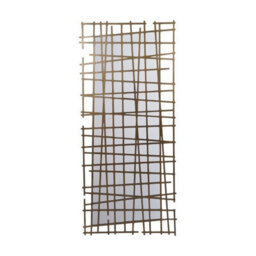 Buttercup Farm Lattice Wall Decor Mirror Brass Finish - Glass/iron - L3 X W62 X H140 Cm - Dark Gold Iron Coated Clear Mirror