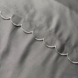 Ohs Scallop Edge Bedding Set Microfibre Duvet Cover With Pillowcase, Grey/silver - Single - thumbnail 4