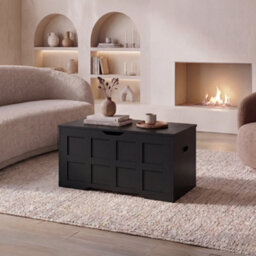 Lassic Vida Designs Large Ottoman Storage Box, Lift-Up Storage Chest For Bedroom Hallway Living Room, Black - thumbnail 2