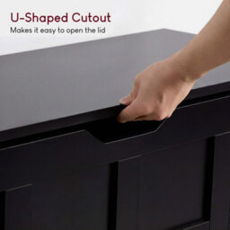 Lassic Vida Designs Large Ottoman Storage Box, Lift-Up Storage Chest For Bedroom Hallway Living Room, Black - thumbnail 5