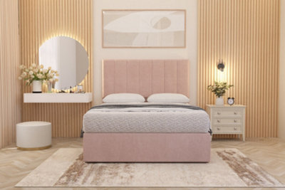 Somnior Beds Somnior Austin Divan Bed Set With Midnight Pocket Sprung Mattress And Headboard Pink Plush - image 1
