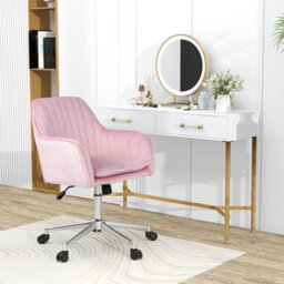 Costway Home Office Chair Ergonomic Swivel Computer Desk Chair Leisure Vanity Armchair - thumbnail 4