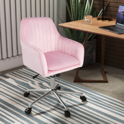 Costway Home Office Chair Ergonomic Swivel Computer Desk Chair Leisure Vanity Armchair - thumbnail 3
