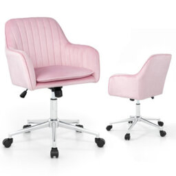 Costway Home Office Chair Ergonomic Swivel Computer Desk Chair Leisure Vanity Armchair - thumbnail 1