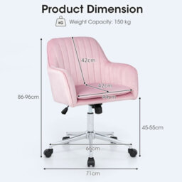 Costway Home Office Chair Ergonomic Swivel Computer Desk Chair Leisure Vanity Armchair - thumbnail 2