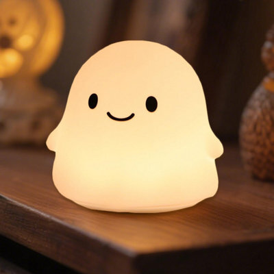 Amorly Halloween Ghost Night Light, 50-Hour Battery & Pat Control, Cute Squishy Lamp For Kids Room Decor, Usb Rechargeable With Timer - image 1