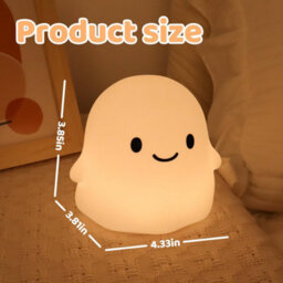 Amorly Halloween Ghost Night Light, 50-Hour Battery & Pat Control, Cute Squishy Lamp For Kids Room Decor, Usb Rechargeable With Timer - thumbnail 8