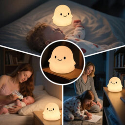 Amorly Halloween Ghost Night Light, 50-Hour Battery & Pat Control, Cute Squishy Lamp For Kids Room Decor, Usb Rechargeable With Timer - thumbnail 7