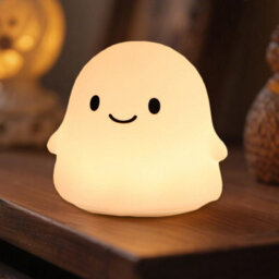 Amorly Halloween Ghost Night Light, 50-Hour Battery & Pat Control, Cute Squishy Lamp For Kids Room Decor, Usb Rechargeable With Timer - thumbnail 1