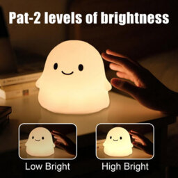 Amorly Halloween Ghost Night Light, 50-Hour Battery & Pat Control, Cute Squishy Lamp For Kids Room Decor, Usb Rechargeable With Timer - thumbnail 3