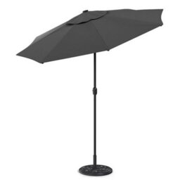 Living And Home 3M Large Garden Solar 24 Led Lights Parasol Outdoor Patio Umbrella Sun Shade Crank Tilt With Vintage Base, Dark Grey - thumbnail 7