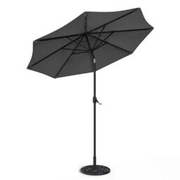Living And Home 3M Large Garden Solar 24 Led Lights Parasol Outdoor Patio Umbrella Sun Shade Crank Tilt With Vintage Base, Dark Grey - thumbnail 5