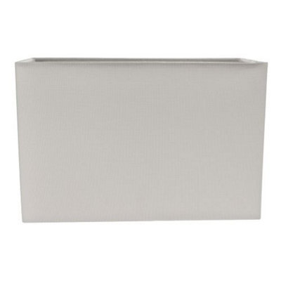 Happy Homewares Contemporary And Stylish Dove Grey Linen Fabric Rectangular Lamp Shade - image 1