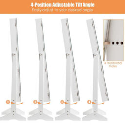 Costway Jewelry Cabinet Free Standing Jewelry Armoire W/ Full-Length Mirror-White - thumbnail 2