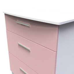 Harrow 3 Drawer Deep Chest In Kobe Pink & White (Ready Assembled) - thumbnail 4