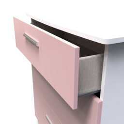 Harrow 3 Drawer Deep Chest In Kobe Pink & White (Ready Assembled) - thumbnail 5