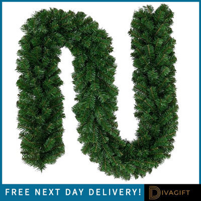 SuperGift.com 9Ft Artificial Green Christmas Garland Reusable Festive Decoration For Indoor & Outdoor - image 1