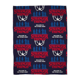 Character World Stranger Things Blanket Kids Teenagers Fleece Navy Soft Throw The Upside Down - thumbnail 7
