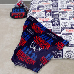 Character World Stranger Things Blanket Kids Teenagers Fleece Navy Soft Throw The Upside Down - thumbnail 5