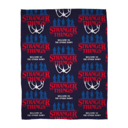 Character World Stranger Things Blanket Kids Teenagers Fleece Navy Soft Throw The Upside Down - thumbnail 1
