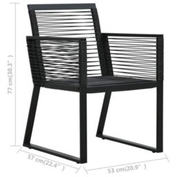Vidaxl Garden Chairs 2 Pcs Black Pvc Rattan - thumbnail 9