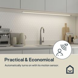 GoodHome Menezes White Silver Effect Mains-Powered Led Neutral White Under Cabinet Light Ip20 (L)1185mm (W)42mm - thumbnail 6