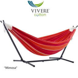 Vivere Double Cotton Hammock With Stand (250Cm) - Mimosa