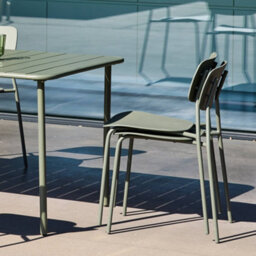 Sweeek - Metal Garden Table 120 Cm + 4 Chairs, Khaki Green - Amelia + Liva - thumbnail 6