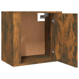Berkfield Elegant Wall-Mounted Bedside Cabinet Smoked Oak 50X30X47 Cm - thumbnail 6