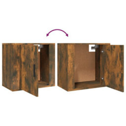 Berkfield Elegant Wall-Mounted Bedside Cabinet Smoked Oak 50X30X47 Cm - thumbnail 8
