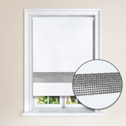 Lister Cartwright Diamante Roller Blinds For Windows - 180 X 165 Cm - Easy To Fit Child Safety Included - White - thumbnail 1