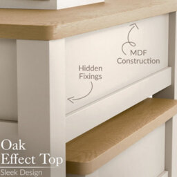 Christow Nest Of Tables Set Of 2 Nesting Side Tables Oak-Effect Tops & Storage Pebble - thumbnail 5