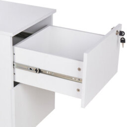Wyld And Coco White Engineered Wood Mobile Filing Cabinet With 2 Key-Locked Drawers, W40 X D40 X H62Cm - thumbnail 7