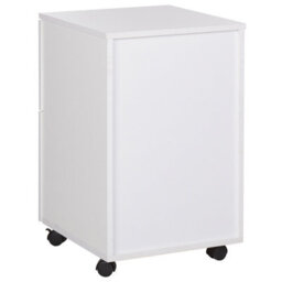 Wyld And Coco White Engineered Wood Mobile Filing Cabinet With 2 Key-Locked Drawers, W40 X D40 X H62Cm - thumbnail 6