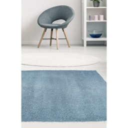 Melrose Super Soft Venus Shaggy Snuggly Plain Denim Area Rug 080/150Cm - thumbnail 1