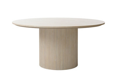 my furniture Ophelia Washed Grey Oak Circular Dining Table - image 1