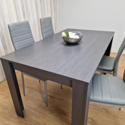 Kosy Koala Modern Charcoal Dining Table Set With 4 Grey Faux Leather Chairs Dining Room Furniture - thumbnail 4