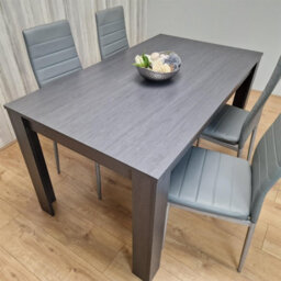 Kosy Koala Modern Charcoal Dining Table Set With 4 Grey Faux Leather Chairs Dining Room Furniture - thumbnail 3