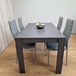 Kosy Koala Modern Charcoal Dining Table Set With 4 Grey Faux Leather Chairs Dining Room Furniture - thumbnail 9