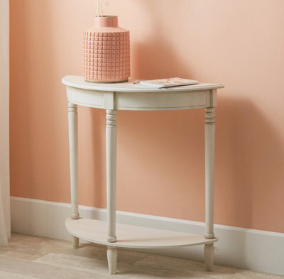 Pacific Lifestyle Traditional White Wood Half Moon Console Table - image 1