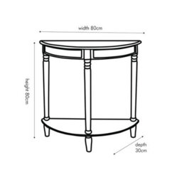 Pacific Lifestyle Traditional White Wood Half Moon Console Table - thumbnail 4