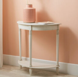 Pacific Lifestyle Traditional White Wood Half Moon Console Table