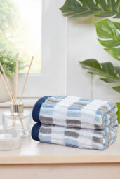 Rapport Home Santa Cruz Pure Cotton Face Cloth Towels Set Of 4 (Blue)