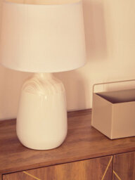 Orsina Elegant White Ceramic Table Lamp, Contemporary Bed Table Lmap, Easily Maintained Lamp For Livingroom Table - thumbnail 3
