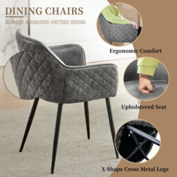 Sonara Dark Walnut Round Dining Table 100 Cm With 4 Faux Suede Chairs, 5-Piece Modern Dining Set - thumbnail 3