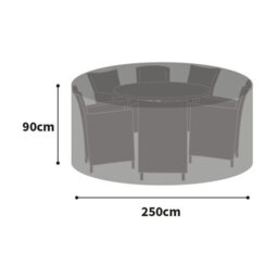 Bosmere Ultimate Circular Dining Set Cover Charcoal 6 Seat - thumbnail 2