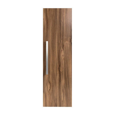 Rinse Bathrooms 1200mm Walnut Wall Mounted Tall Unit Bathroom Storage Cabinet Unit Flat Packed - image 1