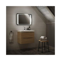 Ibathuk Nova Wall Mounted Led Illuminated Bathroom Mirror With Touchless Sensor And Demister Pad And White Lights, 700 X 500mm - thumbnail 3