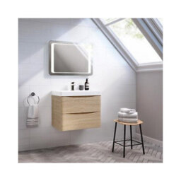 Ibathuk Nova Wall Mounted Led Illuminated Bathroom Mirror With Touchless Sensor And Demister Pad And White Lights, 700 X 500mm - thumbnail 2