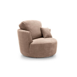 Abakus Direct Jumbo Brown Cord Swivel Chair For Living Room With Thick Luxury Deep Filled Cushioning - thumbnail 3